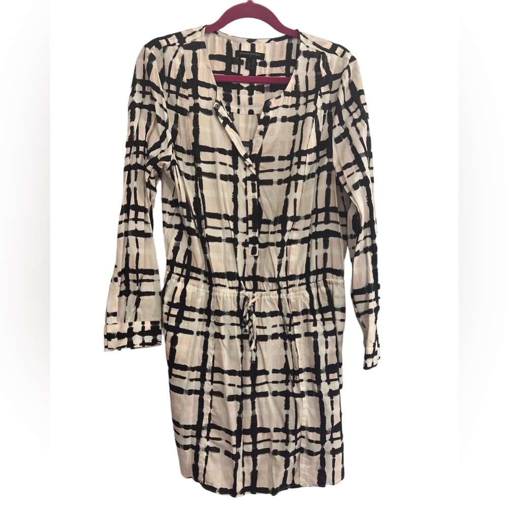 Banana Republic Factory Long Sleeve Dress with Button Detail and Gathered Waist